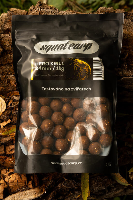 SQUAT CARP - Boilies HERO KRILL24 mm 1kg